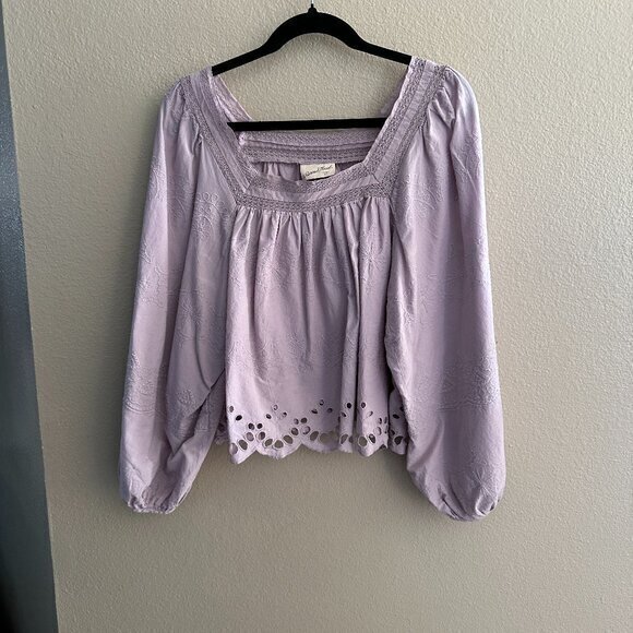 Universal Thread‎ Balloon Sleeve Eyelet Blouse  Size X-Large - Picture 1 of 6